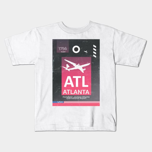 ATL Atlanta airport code Kids T-Shirt by Woohoo